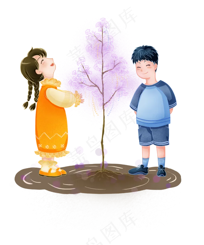 植树节开心的情侣(2500X3000(DPI:300))psd模版下载