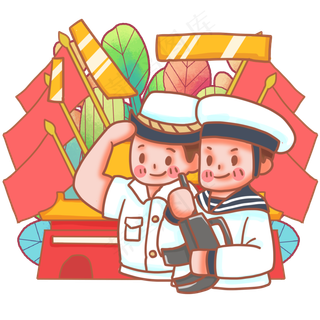 现代军人女军海军