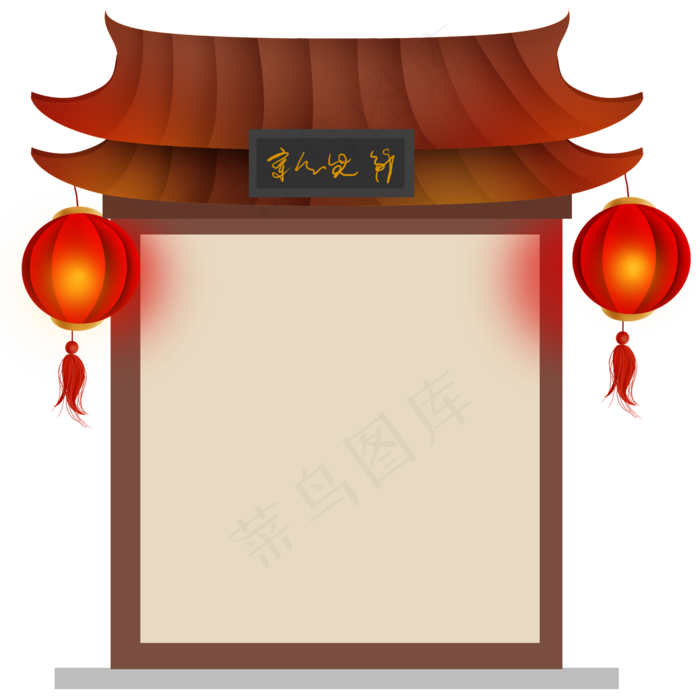 古风建筑边框,免抠元素