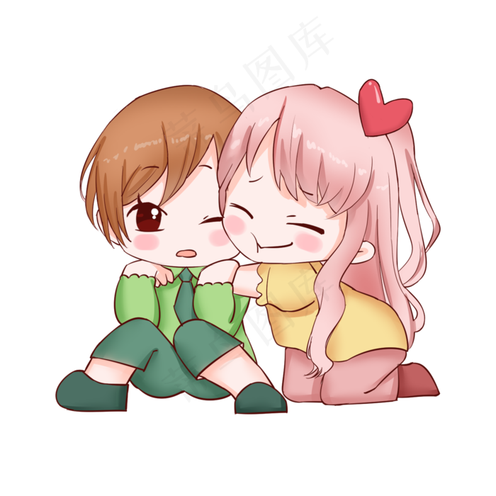 手绘卡通情侣插画系列