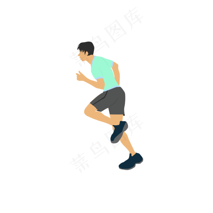 矢量卡通男孩奔跑