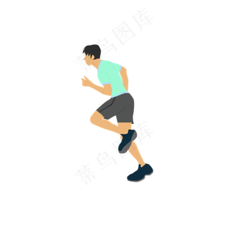 矢量卡通男孩奔跑