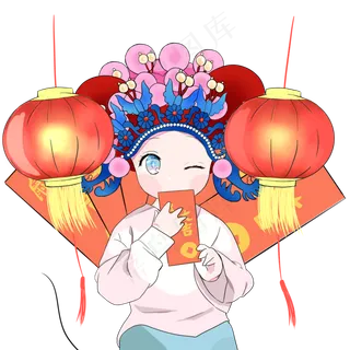 鼠年国潮过年红包,免抠元素