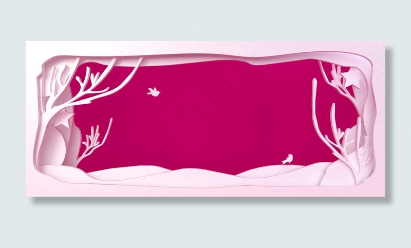 情人节C4D折纸风时尚粉色浪漫立体背景海