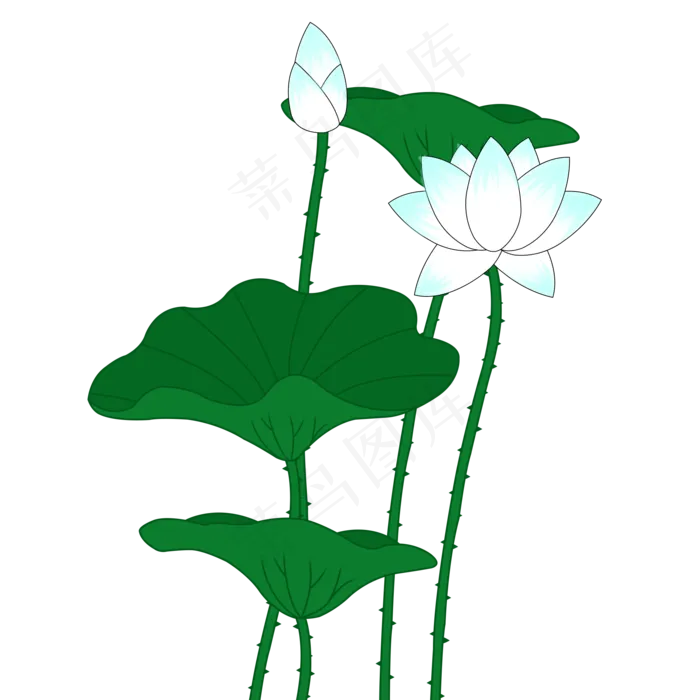 装饰小清新荷花元素(2000X2000(DPI:300))psd模版下载