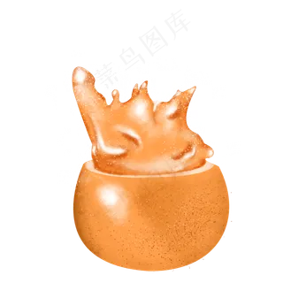 黄色创意橙子橙汁切开的橙子飞溅