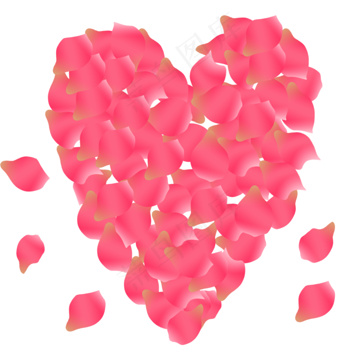 爱心玫瑰花瓣矢量(2000X2000(DPI:300))psd模版下载