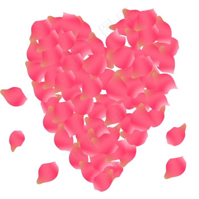 爱心玫瑰花瓣矢量(2000X2000(DPI:300))psd模版下载
