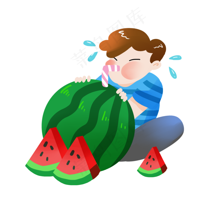 立夏吃瓜男孩