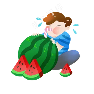 立夏吃瓜男孩