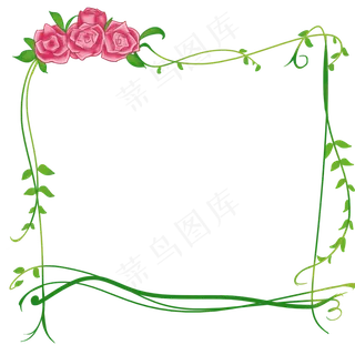 玫瑰花蔓藤的边框
