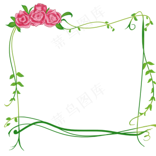 玫瑰花蔓藤的边框