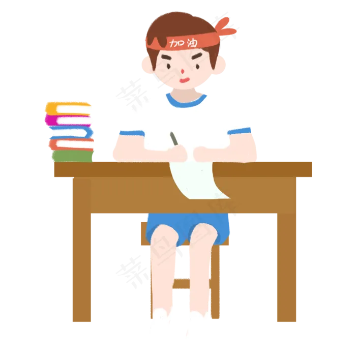 高考冲刺努力学习的男生免扣图(2000X2000(DPI:300))psd模版下载