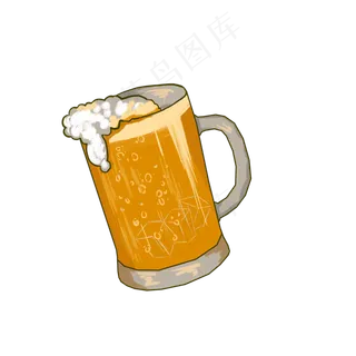杯子卡通鸡尾酒啤酒金黄色,免抠元素 杯子卡通鸡尾酒啤酒金黄色,免抠元素