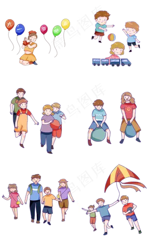 六一儿童节玩耍的小朋友套图