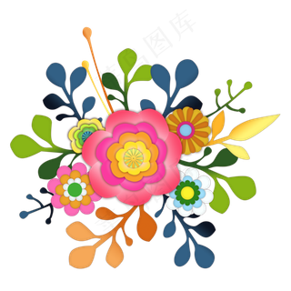 春天绿植花卉手绘,免抠元素