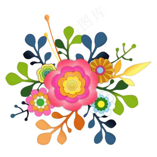 春天绿植花卉手绘,免抠元素