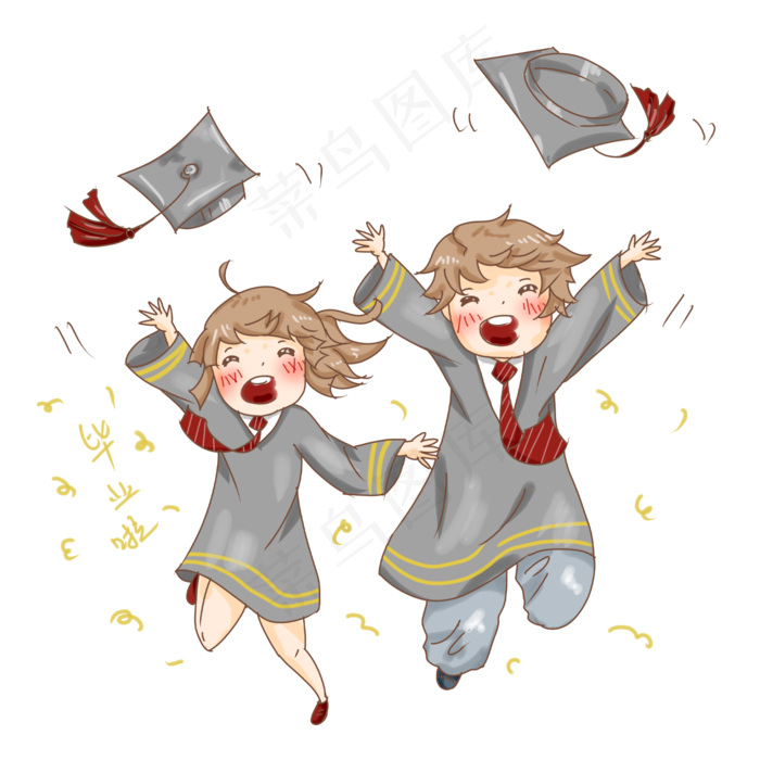 毕业典礼穿毕业服开心丢帽子的学(2000X2000(DPI:300))psd模版下载
