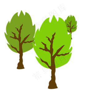 矢量创意扁平树木元素
