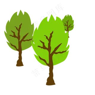 矢量创意扁平树木元素