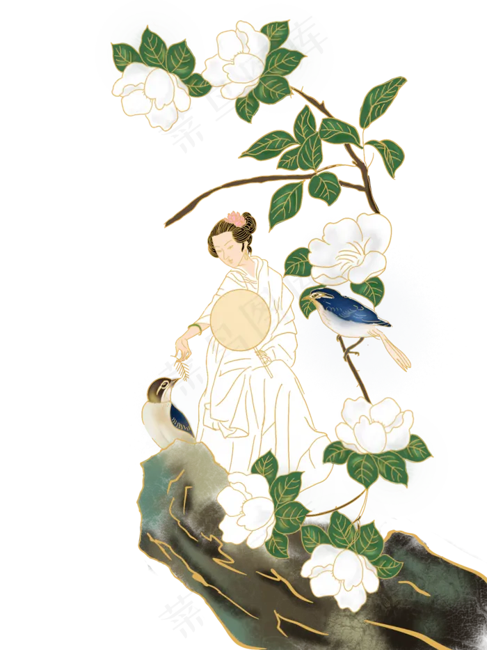 古风女子(1500X2000(DPI:300))psd模版下载