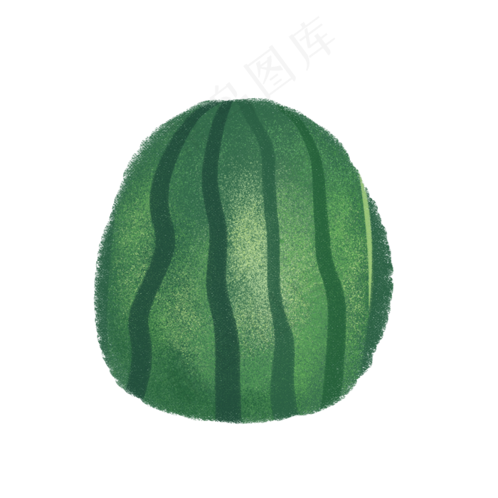 矢量图水彩绿色西瓜