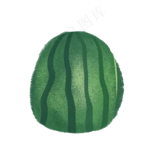 矢量图水彩绿色西瓜