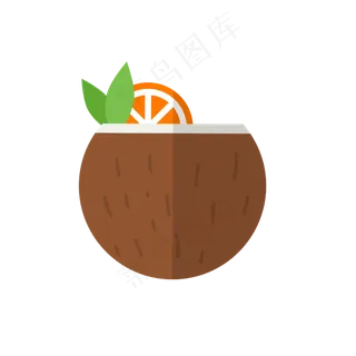 扁平放柠檬的椰子饮料