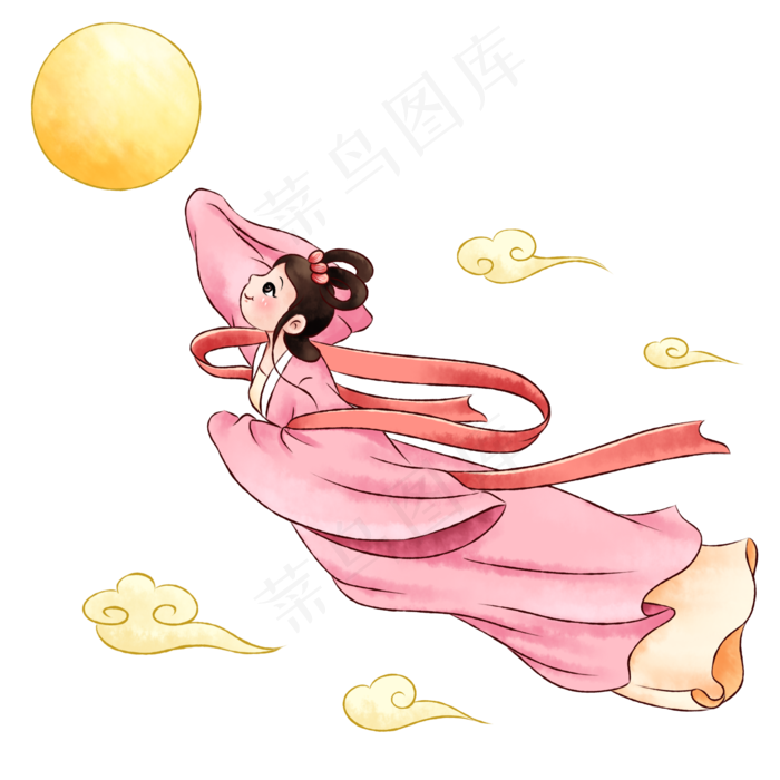 中秋节嫦娥奔月,免抠元素
