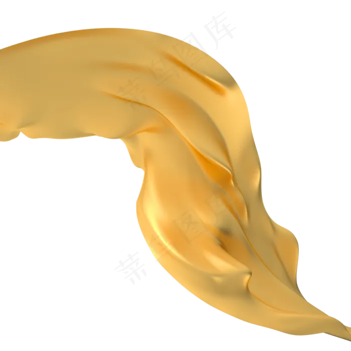 金色丝绸,免抠元素(2000*2000px 300 dpi )