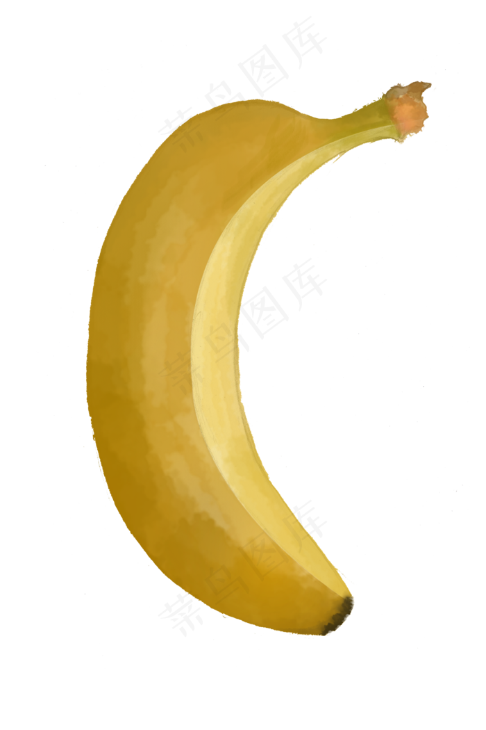 手绘黄色水彩香蕉png(2000X3000(DPI:300))psd模版下载