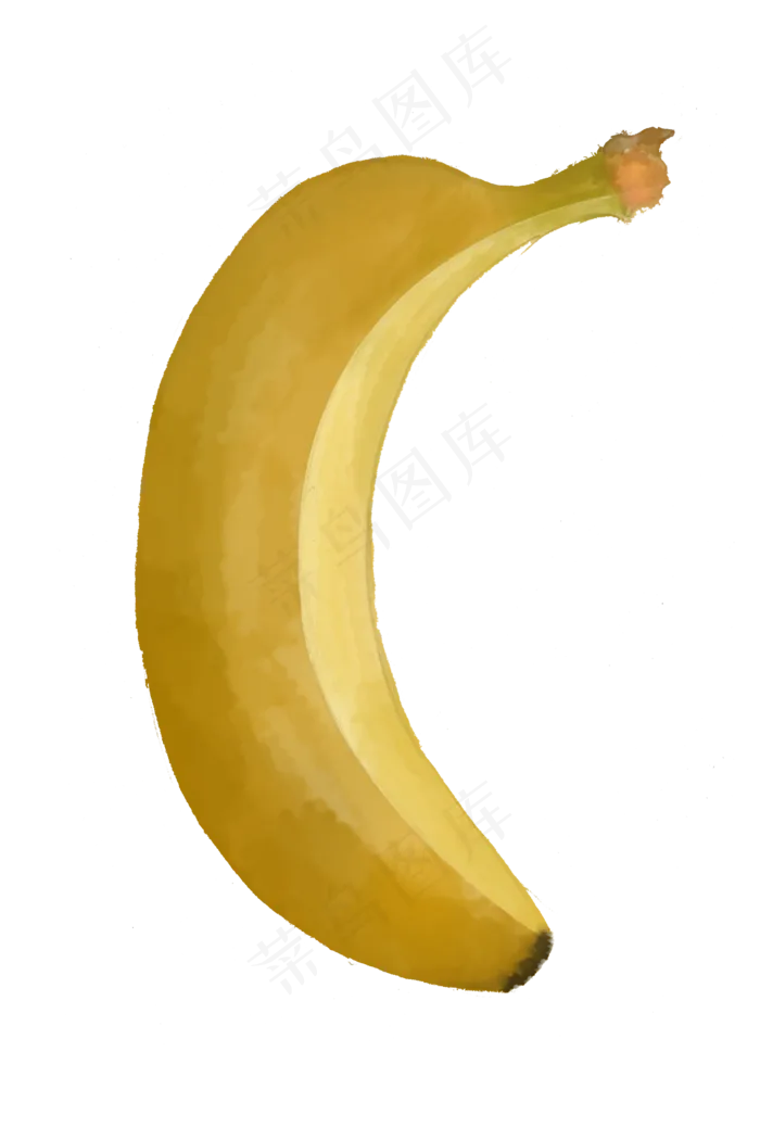 手绘黄色水彩香蕉png(2000X3000(DPI:300))psd模版下载