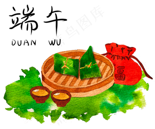 端午粽子与雄黄酒装饰