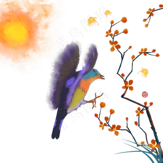 凤凰花开飞鸟图红日当照凤凰于飞