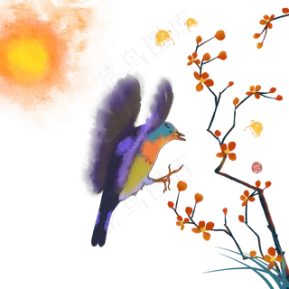 凤凰花开飞鸟图红日当照凤凰于飞 凤凰花开飞鸟图红日当照凤凰于飞