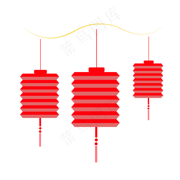 节日红色喜庆灯笼元素,免抠元素ai矢量模版下载