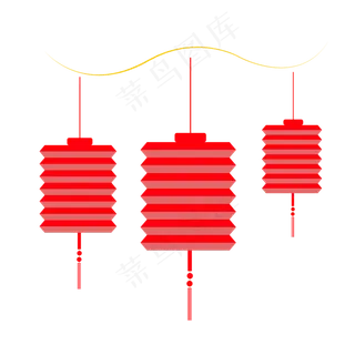 节日红色喜庆灯笼元素,免抠元素