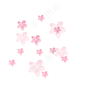 唯美清新樱花花朵元素,免抠元素