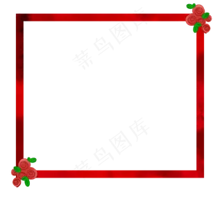 经典红色玫瑰边框