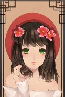 头戴花瓣的白衣少女 头戴花瓣的白衣少女