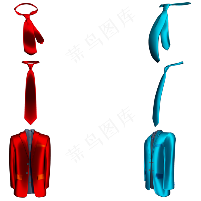 立体质感丝绸西装领带套图png图