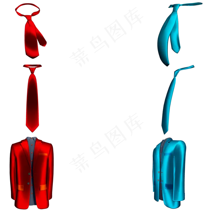 立体质感丝绸西装领带套图png图(2000X2000(DPI:300))psd模版下载