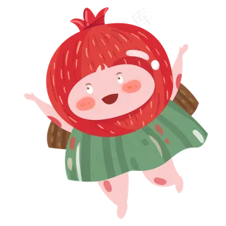 戴着水果头盔的女孩免抠图