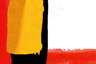 水彩红色橙色几何装饰边框色块,免抠元素