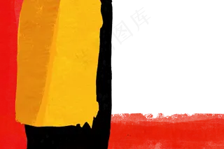 水彩红色橙色几何装饰边框色块,免抠元素