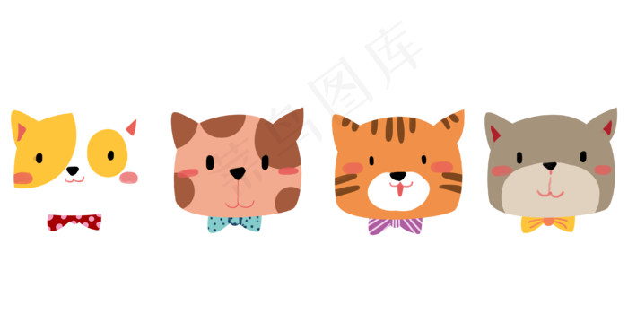 可爱小猫分割线装饰(4000X2000(DPI:300))psd模版下载