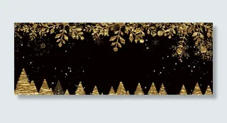 圣诞节黑金色简约banner