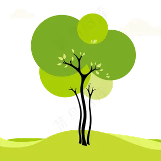 3月12日植树节卡通小树,免抠元素