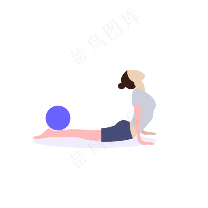 运动健身卡通瑜伽矢量图,免抠元素