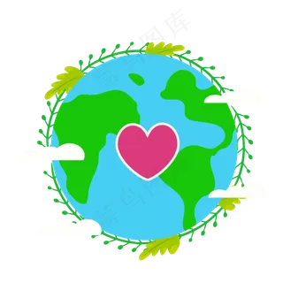 简约绿色世界地球日元素